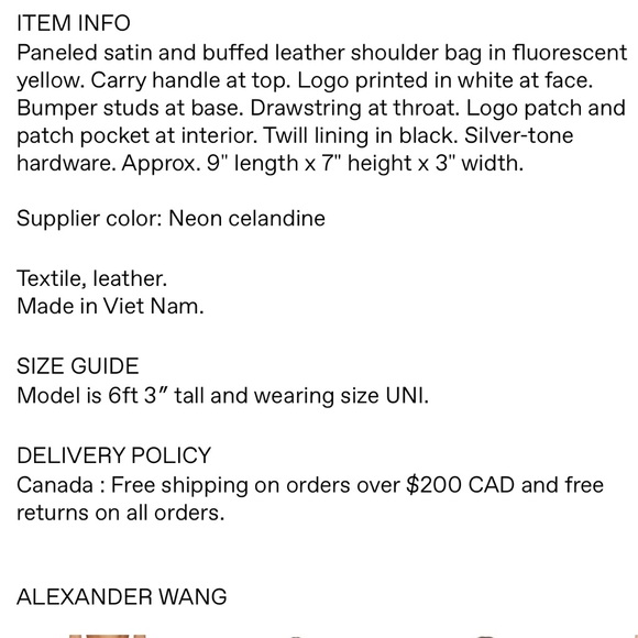 Alexander Wang yellow Ryan bag - Picture 11 of 11